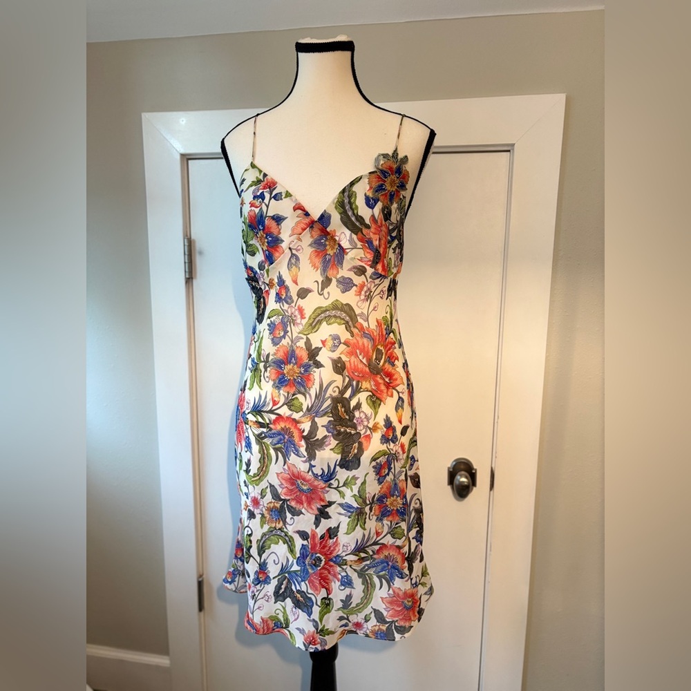 Natori Sheer Floral Dress Size S